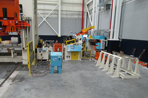 48" X .020" X 20,000/# Conventional Press Feed Line for Surface Critical Material 150 FPM.